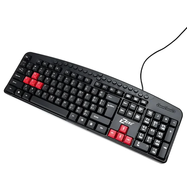 Zero ZR-2608 Multimedia USB Keyboard – Reliable English/Arabic Keys, Smooth Precise Control