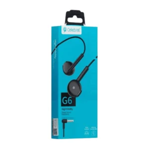 Celebrat G6 Wired Stereo Earphones – High-Fidelity 3.5 mm Jack, 1.2 m Cable & Deep Bass (Black)
