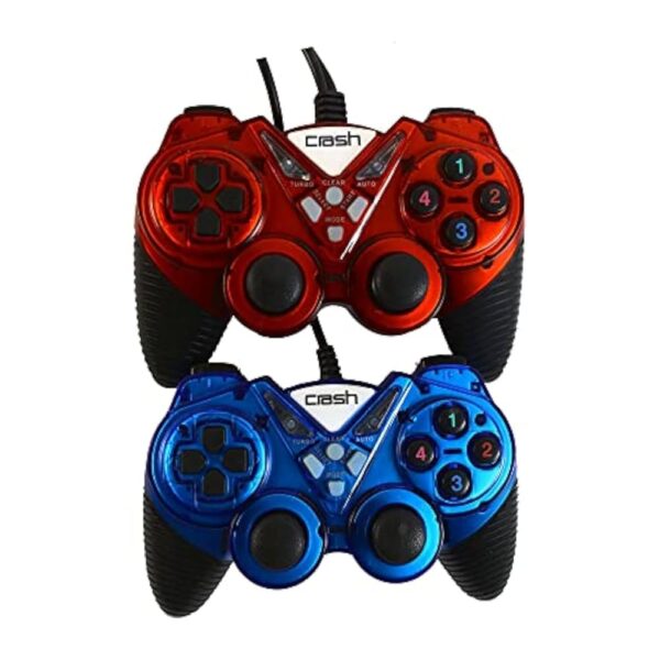 alt="وحدة تحكم ألعاب Twins Turbo TW‑705S مزدوجة بتقنية Double Shock وسلك USB"