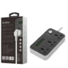 LDNIO SC3604 Power Strip 3 Outlets 6 USB 17 W 2 m Cable
