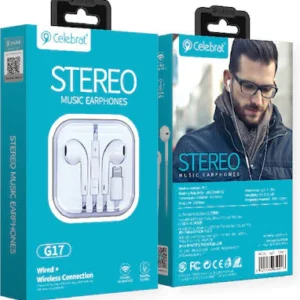 Celebrat G17 Wired & Wireless Earphones – Ultimate Hi-Fi Sound, Lightning Port & Bluetooth Mode