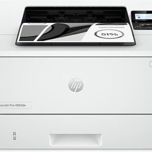 HP LaserJet Pro 4003dn Printer -Duplex, Ethernet port, Print: up to 42 ppm black, Hi-Speed USB 2.0, White