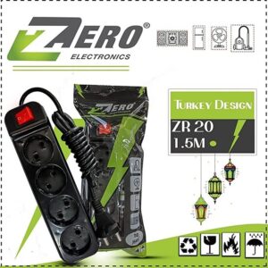 Zero ZR20 Power Joint 4-Outlet Power Strip Master Switch 1.5m