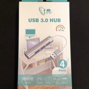 First1 USB 3.0 Hub 4-Port High-Speed Splitter Silver