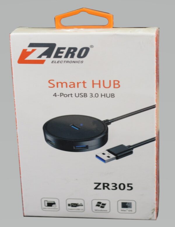 ZERO ZR305 4-Port USB 3.0 Smart Hub – Fast Data Transfer