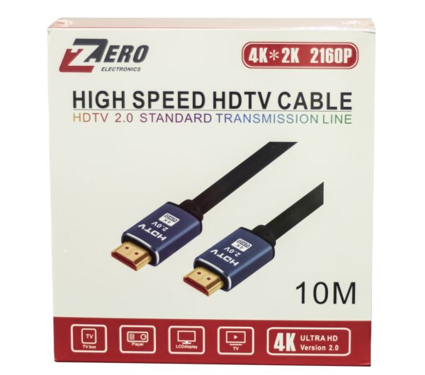 Zero HDTV 2.0V 4K HDMI Cable 10 Meter High-Speed UHD Long-Distance Connection