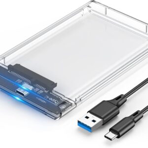 First1 2.5″ External HDD Case USB-C 3.1 Transparent