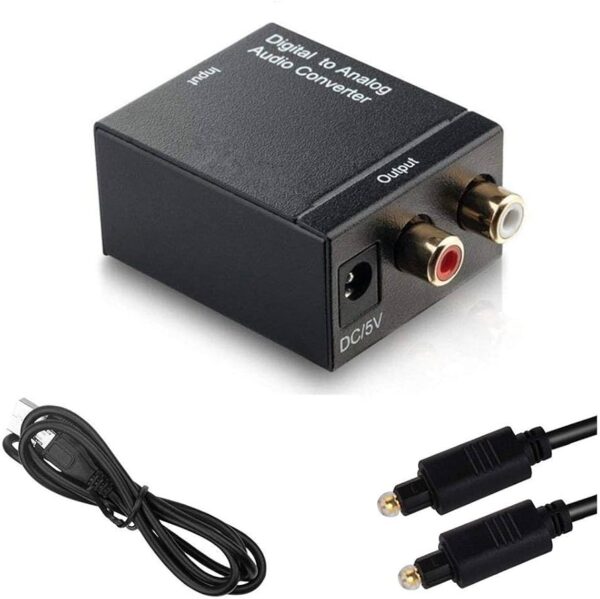 ZERO Digital to Analog Audio Converter with Optical Cable and RCA Output