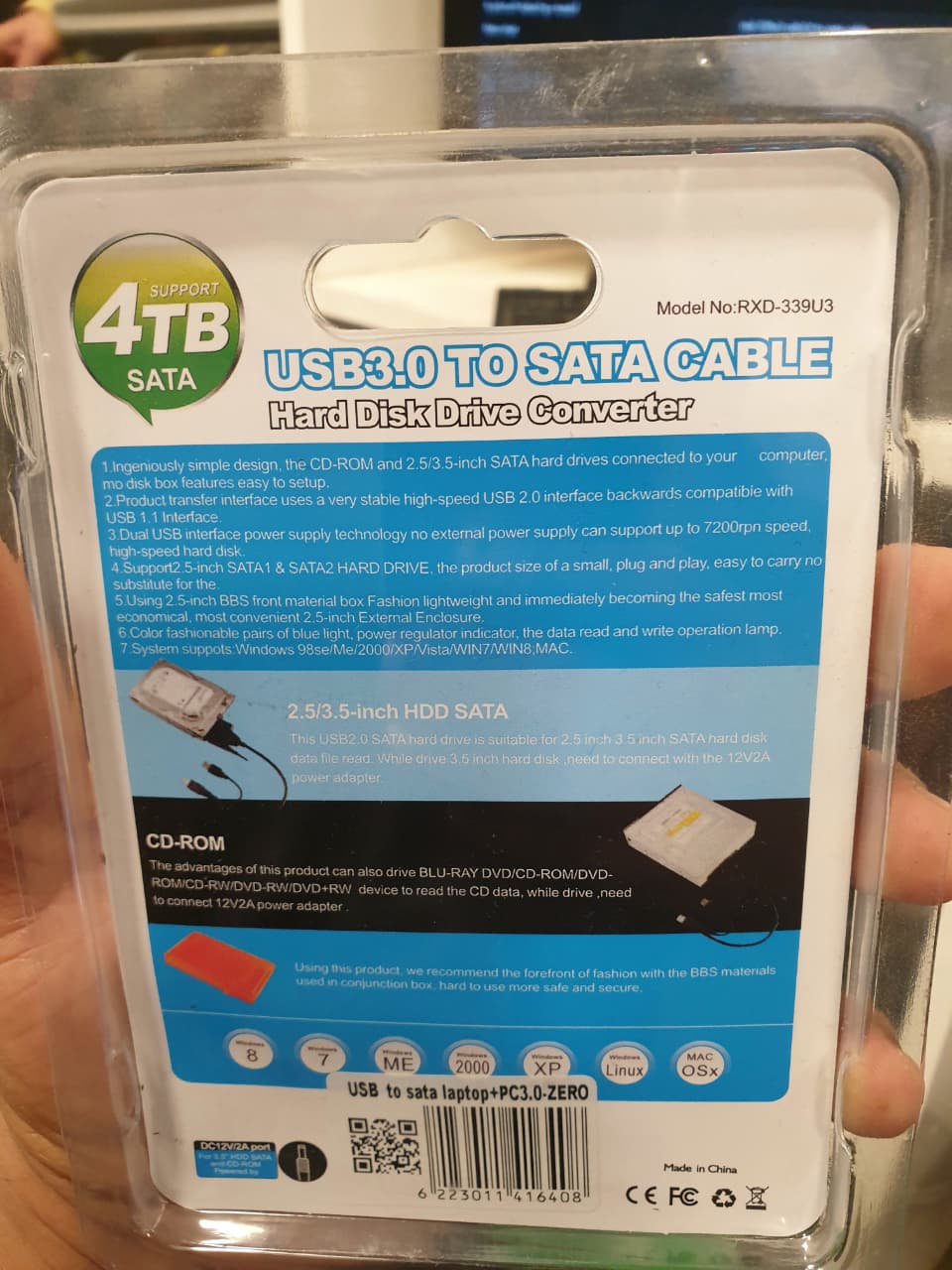 Zero RXD-339U3 USB 3.0 to SATA Cable