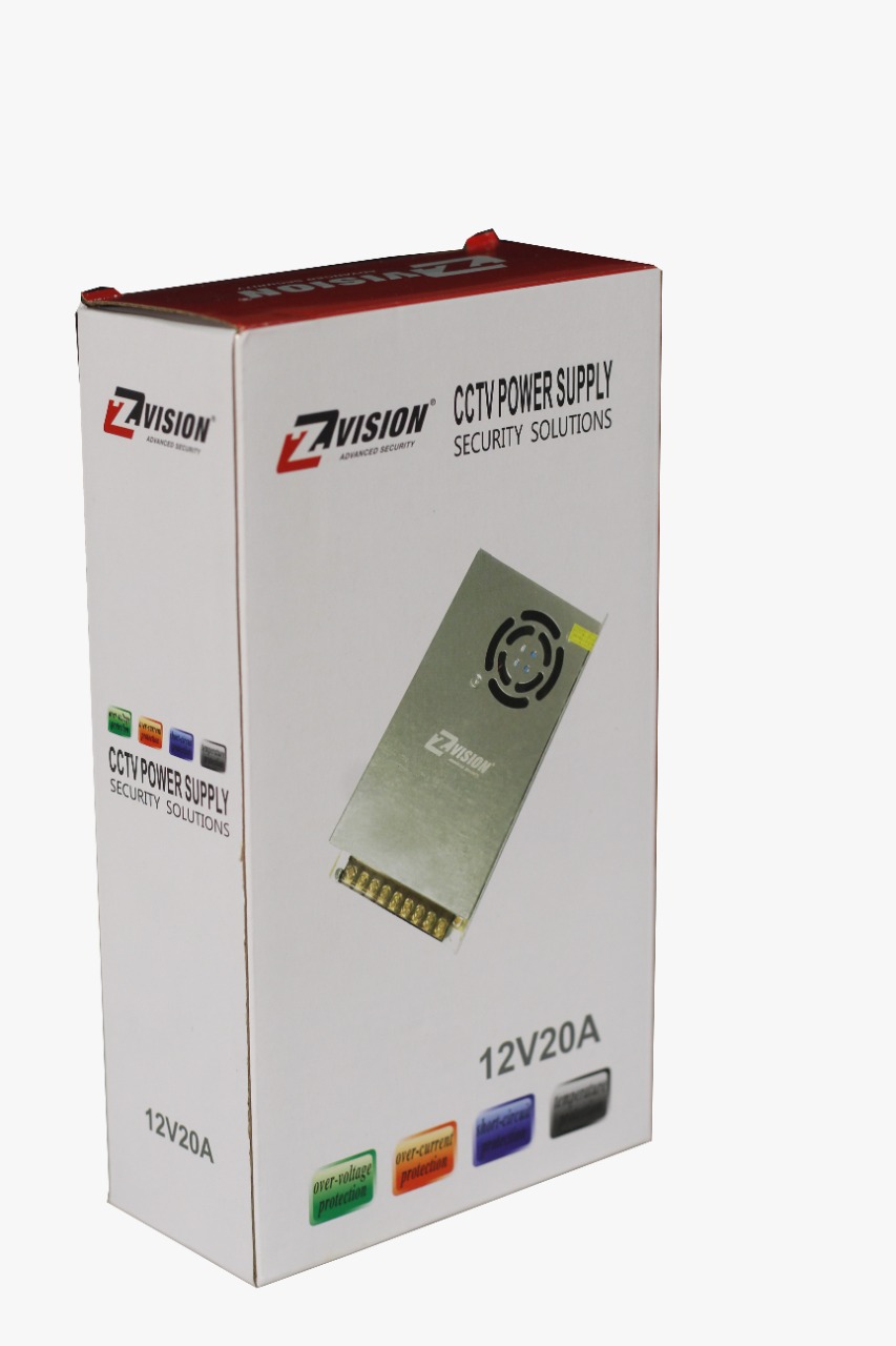 Zero 12V 20A Power Supply Adapter for CCTV and Alarms