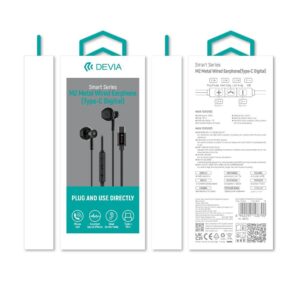 Devia m2 metal wired earphone (type c digital)