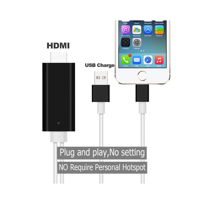 lightning to hdmi adapter cable with usb charger cable modela blackfor iphone spssp