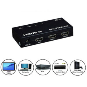 Zero HDTV 1×2 4K HDMI Splitter Dual Display 2.0 with HDCP 2.2 and 3D Deep Color