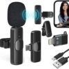 K8 Wireless 2-in-1 Mini Microphone — Reliable 2.4G Plug & Play - For Interview Youtubers, Vlogging Video, Recording, Live Stream, Broadcasting - Compatible with Lightning & Type-C Devices