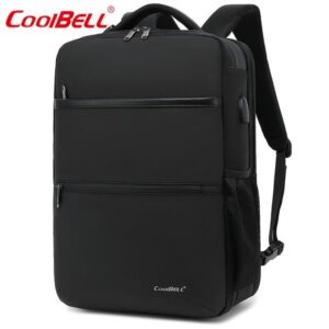 Coolbell CB-8259 17.3″ Slim Water-Repellent Laptop Backpack, Reliable , Multi-Compartment Pro Bag – Black