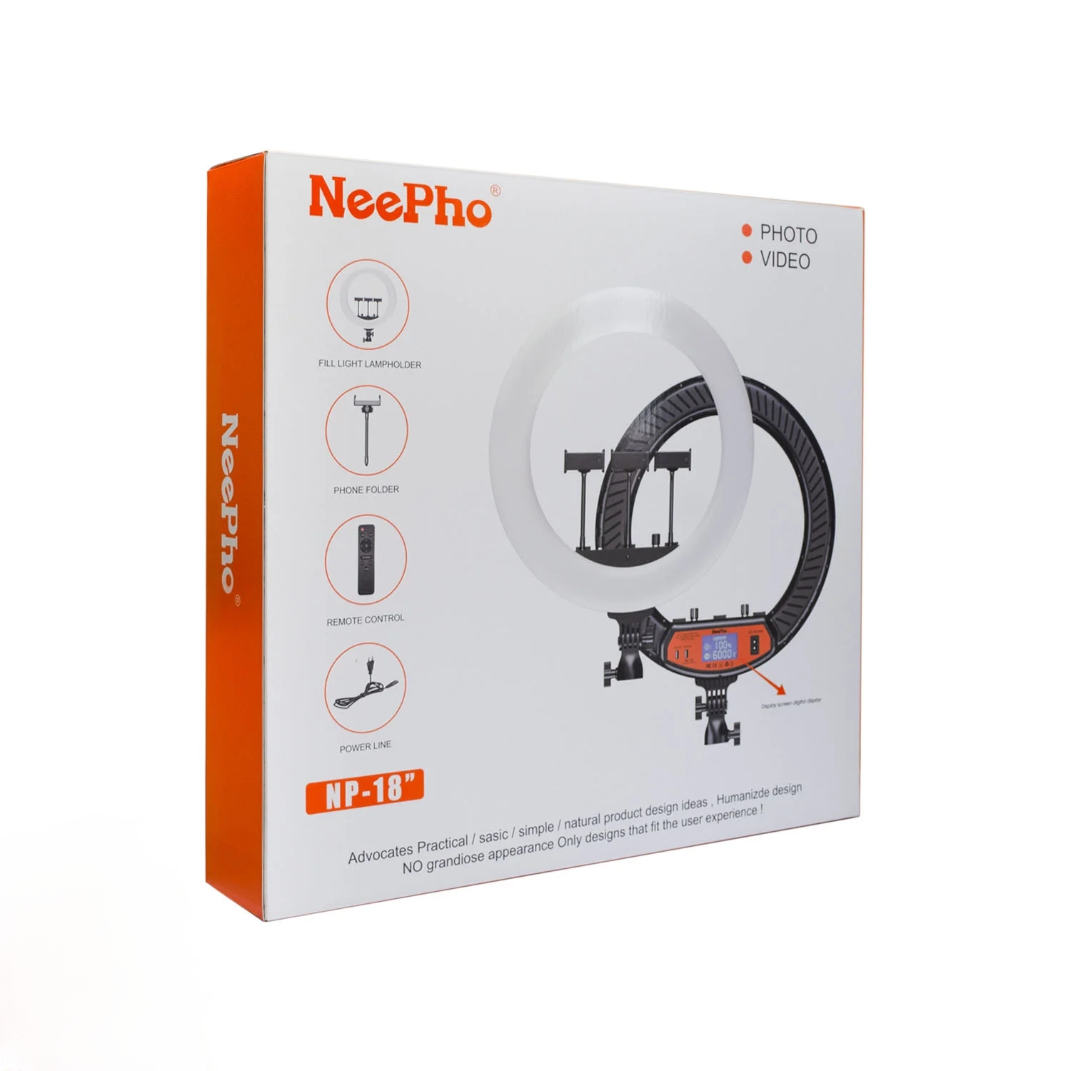 NeePho NP-18 Ring Light with Digital Display