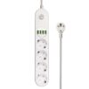 GIGAMAX PLUS GM99 2500W Power Strip, 4 Sockets +17W 4 USB Auto-ID, Reliable ,Premium - 2M Cord
