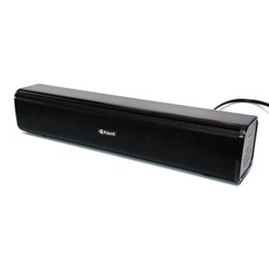 Kisonli I-640 Sleek Soundbar Computer Speaker – Dual AUX Mic/Headphone Ports, Clean and Powerful Desktop Audio