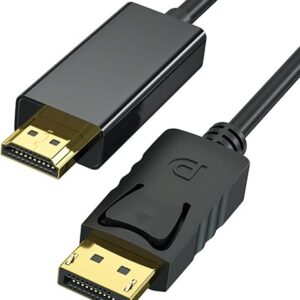 Zero DisplayPort to HD Cable 1.8m – DP to HD Type-A for Monitor & TV Connection - Reliable and Easy to Use