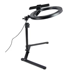 QX-206B 26cm LED Ring Fill Light – Studio-Bright Pro Glow for Live Streaming & Makeup, USB Powered, 3 Light Modes, 10 Brightness Levels, Adjustable Tripod + 360° Phone Holder