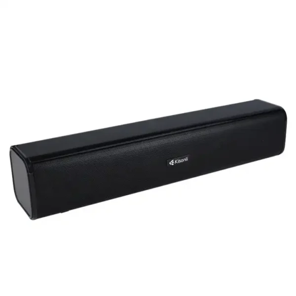 Kisonli I-600 USB 2.0 Sound Bar – Compact Stereo PC Speaker, 3.5W Clear Audio, Plug & Play – Black
