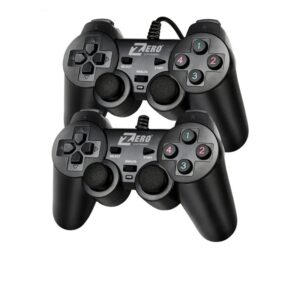 Zero ZR-4001 USB Dual Gamepad — Double Shock, Plug & Play - Reliable and Easy to Use - Black