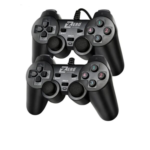 Zero ZR-4001 USB Dual Gamepad — Double Shock, Plug & Play - Reliable and Easy to Use - Black