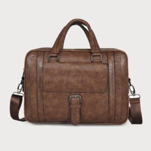Elite Elegant GS160 Premium Leather Cross Bag – Classic Brown, 4 Pockets, 43×36cm - Brown